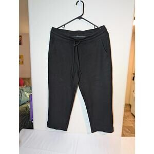 32 Degrees Women's Medium Comfortable Black Capri Jogger Pants w/ Drawstring